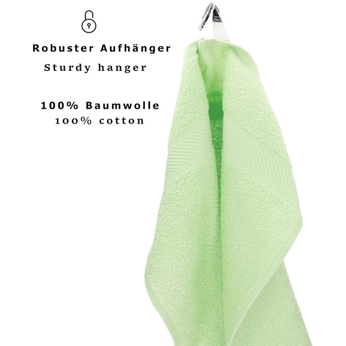 Betz 6-Piece Bath Towel Set - Shower Towel, Palermo Size 70x140 cm, 100% Cotton, Green