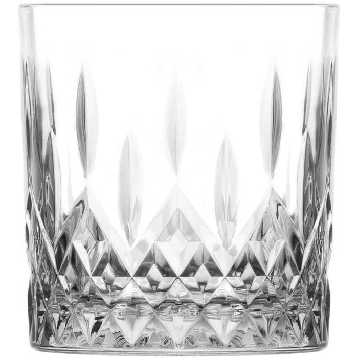 Набір келихів для віскі Glasmark KROSNO 1992, 6 шт, 280 мл, для коньяку, рому, джину, коктейлів, скляні, з огранюванням, для посудомийної машини