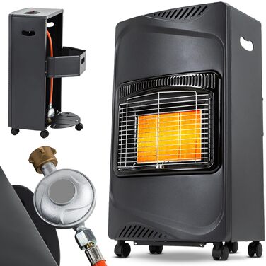 Газовий обігрівач Heidenfeld Inferno GH100 | 3 роки гарантії, 4200 Вт, для приміщень, газ до 15 кг,(Газовий балон не входить у комплект)