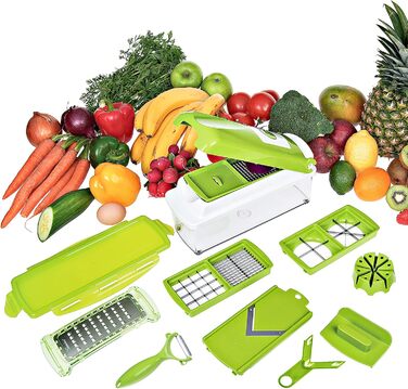 Genius Nicer Dicer Plus (18 частин) - Набір для нарізки овочів та фруктів: кубики, соломка, слайси, стрічки (Ківі)