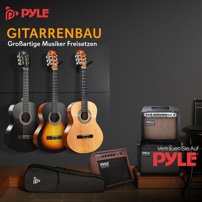 Акустична гітара Pyle для початківців, 3/4 розміру, інструмент для дітей та дорослих, 91.4 см, Sunburst, глянцевий