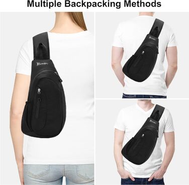 Чоловіча нагрудна сумка Sciphylia Sling Bag – рюкзак через плече, антикрадіжка, для подорожей, спорту та активного відпочинку, чорний