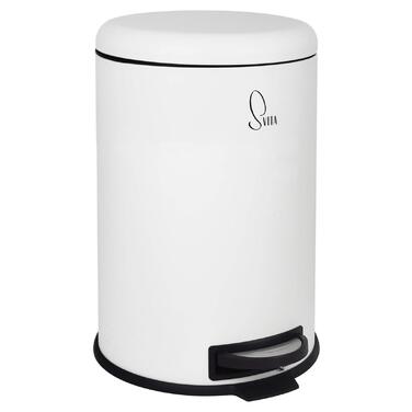 Сміттєве відро SVITA T20 з нержавіючої сталі, 20 літрів, з педаллю, для кухні (біле)