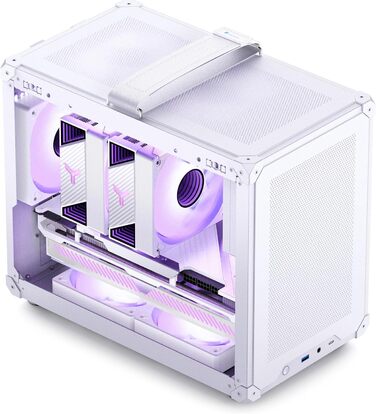 Корпус для ПК Jonsbo C6 MAX білий – компактний mATX з ручкою, сітчаста передня панель, підтримка GPU до 335 мм, CPU-кулер до 170 мм, 5 місць для вентиляторів