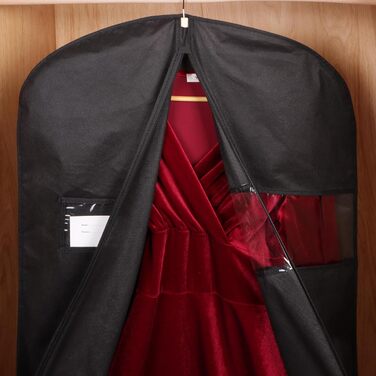 Чохли для одягу KEEGH, 10 шт. - захисні мішки для зберігання одягу, костюмів, пальто, сорочок, 60x152 см, чорний, фліс