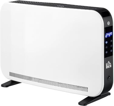 Електричний обігрівач HOMCOM 2000W з 3 режимами нагріву, LED-дисплеєм та таймером, для приміщень до 18 м²