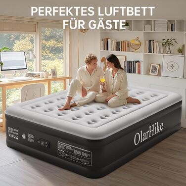 Надувний матрац OlarHike для кемпінгу та дому - 200 x 140 x 46 см (2 особи)