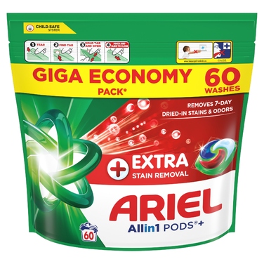 Капсули для прання Ariel Extra Clean Power, 60 шт, Giga Pack