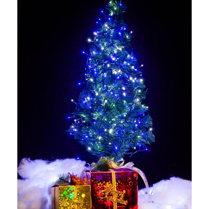 LED гірлянда WISD 13м, 200 LED, рожево-біла. Диммування, 12 режимів, таймер, EU штекер. Декор для ялинки, балкона, кімнати, саду.