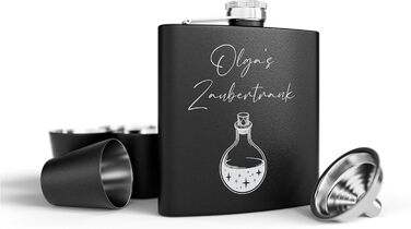 Набір фляг з гравіюванням - персоналізований з іменем - ідеальний подарунок на весілля та для чоловіків - нержавіюча сталь (Дизайн 11)