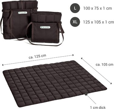 Чохол для собаки та власника Doctor Bark: практичний дорожній килимок, підходить для алергіків, прання при 95°C, розміри (X-Large, Коричневий)