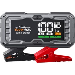YaberAuto 6000A Powerbank для запуску двигуна авто, 12V, 10.0L бензин/9.0 Diesel, LCD, 450 Lumen, YA100