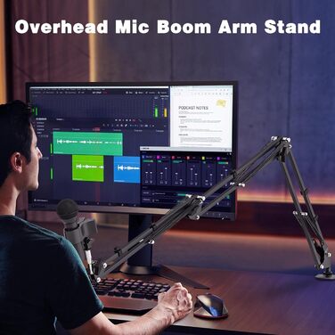 Кріплення для мікрофона на шарнірі, настільний тримач з клямкою, сумісний з 3/8' та 5/8' гвинтами, ідеально підходить для TikTok Live-трансляцій та співу