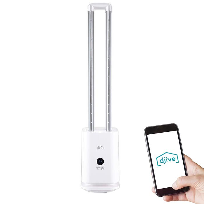 Вентилятор вежа Djive Flowmate Tower Arctic White з HEPA-фільтром, Wi-Fi, Alexa, пульт ДК