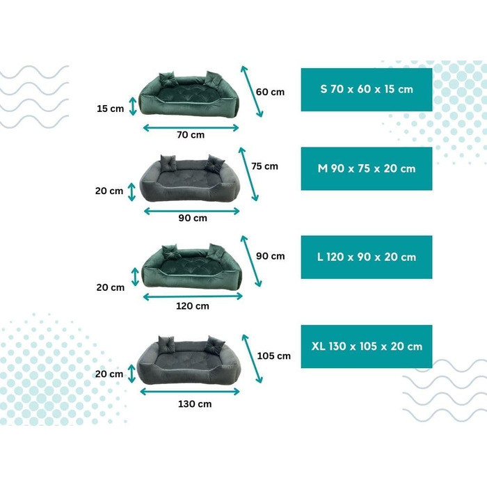 Ортопедичне собаче ліжко Dogs4Life Velours XXL (135x100 см) | Для великих собак | З водонепроникним покриттям | Зручне собаче ліжко | Зручне та миється | Для дому та вулиці