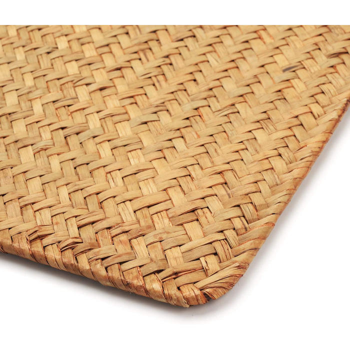 Set of 6, Rectangular Placemats made of Natural Seagrass, 43 x 30 cm, Woven Rattan Placemats for the Dining Table