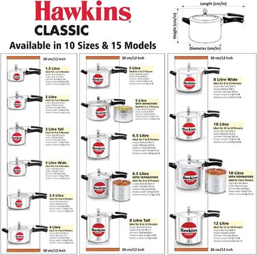 Швидковарка Hawkins Classic CL8W з алюмінію, 8 л, срібна
