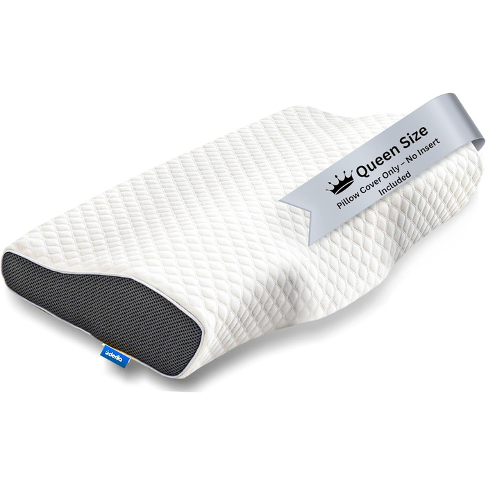 Подушка для шиї та голови Derila з Memory Foam Original. Ергономічна подушка для сну на боці, спині та животі (Queen, 1 шт.)