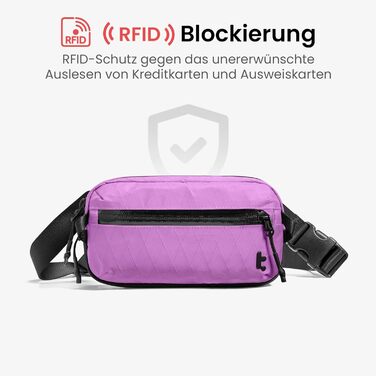 Сумка-слінг tomtoc Anti-Diebstahl 3.5L з RFID-захистом для Switch, iPad mini | Водовідштовхувальна | для чоловіків та жінок | EDC, подорожі, повсякденне використання | X-pac Lila