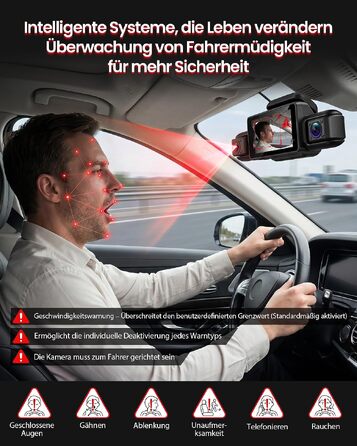 Автомобільний відеореєстратор HUPEJOS V9 4K з сенсорним екраном, 4-канальна камера 360 градусів для авто