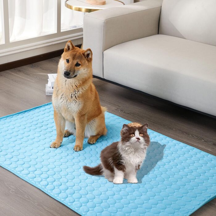 Килимок охолоджуючий для собак YXHZVON, 150 x 100 см, 2XL, блакитний. Охолоджуючий килимок для собак, миється, для дому, машини, в дорогу.