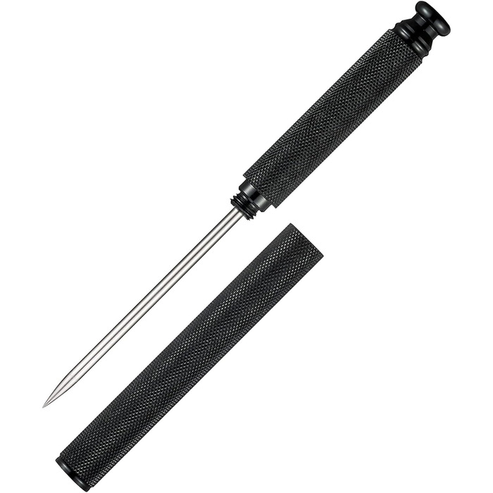 Stainless steel ice pick with safety cover, pick tool for breaking ice, non-slip grip for easy handling (black)