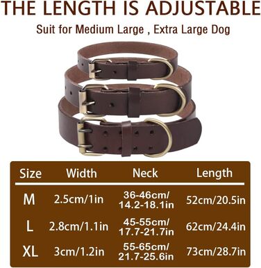Нашийник для собак з м'якої натуральної шкіри - для малих, середніх та великих собак