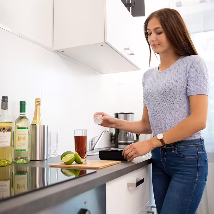Relaxdays форма для льоду з силікону, BPA-free, для кубиків льоду 3,5 см, чорна, набір 3 шт., для коктейлів