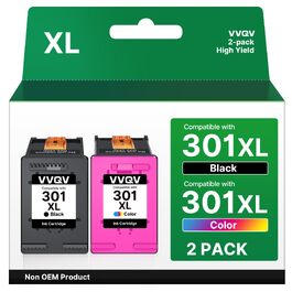 Комплект картриджів VVQV 301 XL (чорний, кольоровий) для принтерів HP DeskJet 2540, 1510, Envy 4500, 5530, OfficeJet 4630, 2620