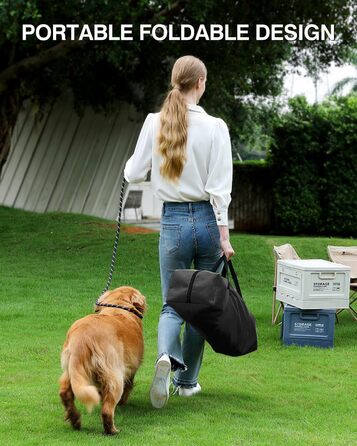 Складана переноска для собак середніх порід, 76x54x54 см, зелена/чорна (60x42x42 см)