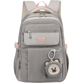 Шкільний рюкзак для підлітків (дівчаток та хлопців) - водонепроникний, великий, для школи та подорожей (сірий)