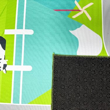 Дитячий килим Teppich-Traum з міською панорамою, сірий, 80x150 см (прямокутний, зелений)