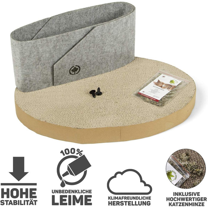 Кігтеточка для котів CanadianCat Owen XL, 50 см, сіра, з фетровою поверхнею