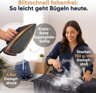 Станція парогенератора ProfiCare® PC DBS 3127 з керамічною підошвою Superglide, 2400W, 150 г/хв, 4 Bar, до 80 хв безперервної роботи