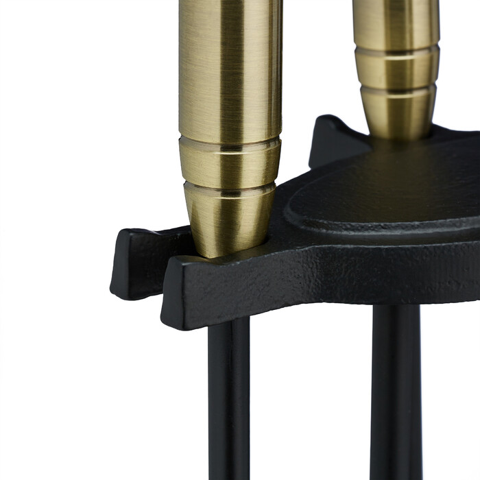 Relaxdays 5-Piece Fireplace Set black/gold