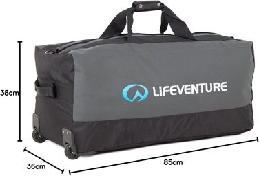 Lifeventure Seesack 'Expedition' with Wheels | 120 Liters, large robust, reinforced wheels, compact storage (Grey)