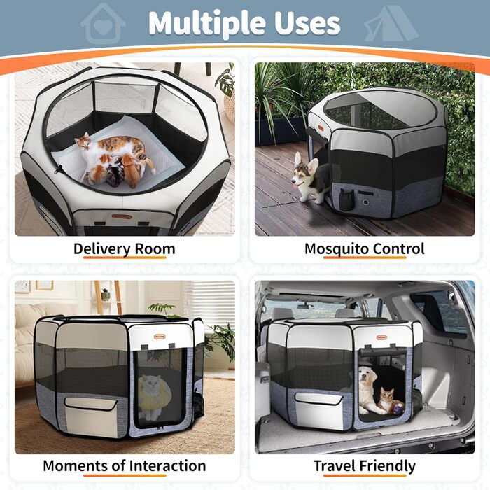 Клітка-лабіринт для котів, розкладний вольєр для котів, блакитний, M