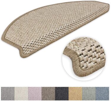 Ступінчасті килимки Kettelservice-Metzker Ґетеборг, світло-коричневі, набір 15 шт., сумісні з килимовою доріжкою