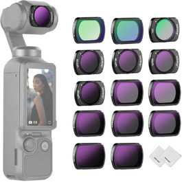 Набір фільтрів NEEWER CPL ND для DJI Osmo Pocket 3: CPL, ND16, ND64, ND256, з магнітним кріпленням, комплект з 14 фільтрів та 2 серветками