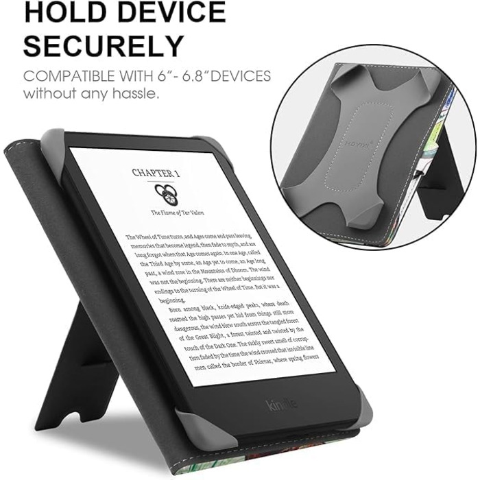 Чохол-підставка для Kindle Paperwhite, Kobo Clara HD/2E, Pocketbook, Tolino, Sony E-Reader з натуральної шкіри