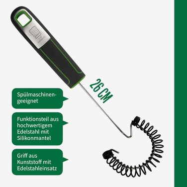 Міксер кухонний Fackelmann Chefkoch з ергономічною ручкою Soft-Touch, нержавіюча сталь, стійкий до 220°C, для збивання вершків та іншого