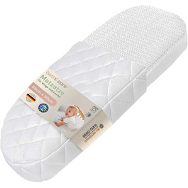 Дитячий матрац BestCare Aero 50x89 см для овальної колиски та ліжечка, алое вера, оптимальна вентиляція, знімний чохол, сертифікат Oeko-TEX