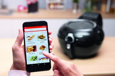 Аерофритюрниця Tefal ActiFry Genius XL 2в1, 1,7 кг, 9 програм, для 8 осіб, з мішалкою, без олії, чорна