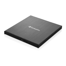Зовнішній тонкий CD/DVD-записувач Verbatim USB-C USB 3.2 Gen1 з кабелем USB-C на USB-A, компактний привід для ноутбука