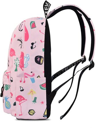 Шкільний рюкзак для дівчаток та хлопців, модний рюкзак для підлітків, водонепроникний, з відділенням для ноутбука, рожевий фламінго