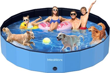 Meowant Foldable Dog Pool, Dog Bathtub, Splash Pool Large Thickened PVC, Extra Large Outdoor Foldable Kids Pool, Portable Non-Slip Dog Splash Pool, No Pump Required (272 x 50 cm)