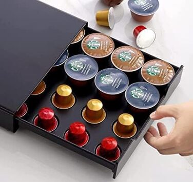 Організатор для капсул Dolce Gusto та Nespresso, шухляда на 20 капсул, чорний