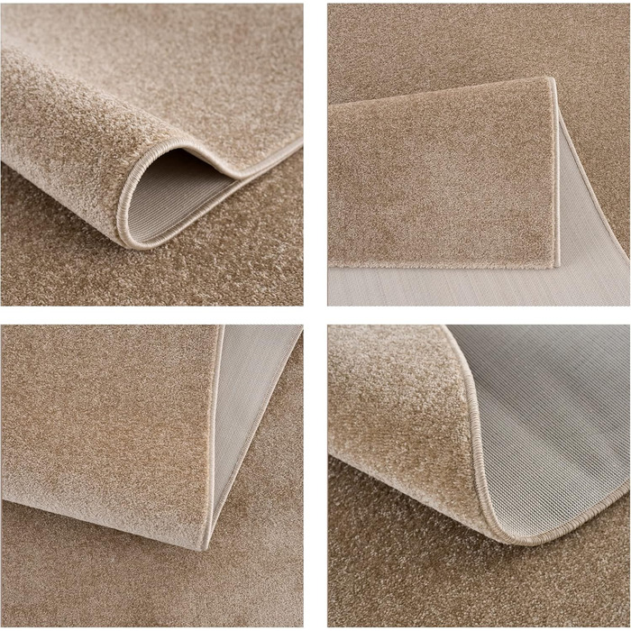 Килим Kurzflor SANAT для вітальні - однотонний сучасний килим для спальні, кабінету, офісу, коридору, дитячої кімнати та кухні - Бежевий, 120 x 170 см, прямокутний