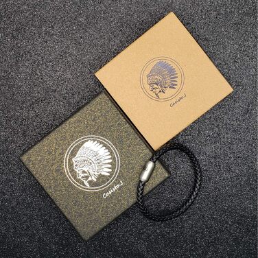 Чоловічий шкіряний браслет Casisto.J з магнітною застібкою, чорний, плетіння, справжня шкіра. Ідеальний подарунок на Різдво, День батька або на день народження.