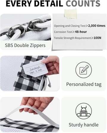 Органайзер для валізи ECOHUB, набір 6 шт. з ID-міткою, екологічні валізи для подорожей, легкі дорожні сумки, дихаючий рюкзак-органайзер, патент на корисну модель (зелений) (чорно-білий)